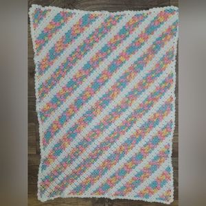 New Hand Made Crochet/Knitted Blanket Multi-colored Boys/Girls